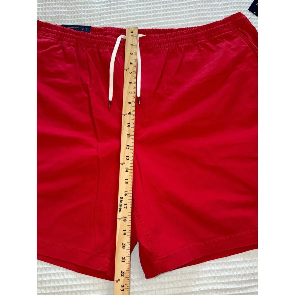 Polo Ralph Lauren Shorts Mens 4XB Red Stretch Classic Fit Drawstring Pony Logo